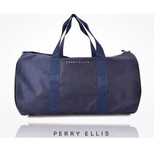 Perry Ellis Navy Blue Duffle Gym Carry on Bag Weekender Preloved
